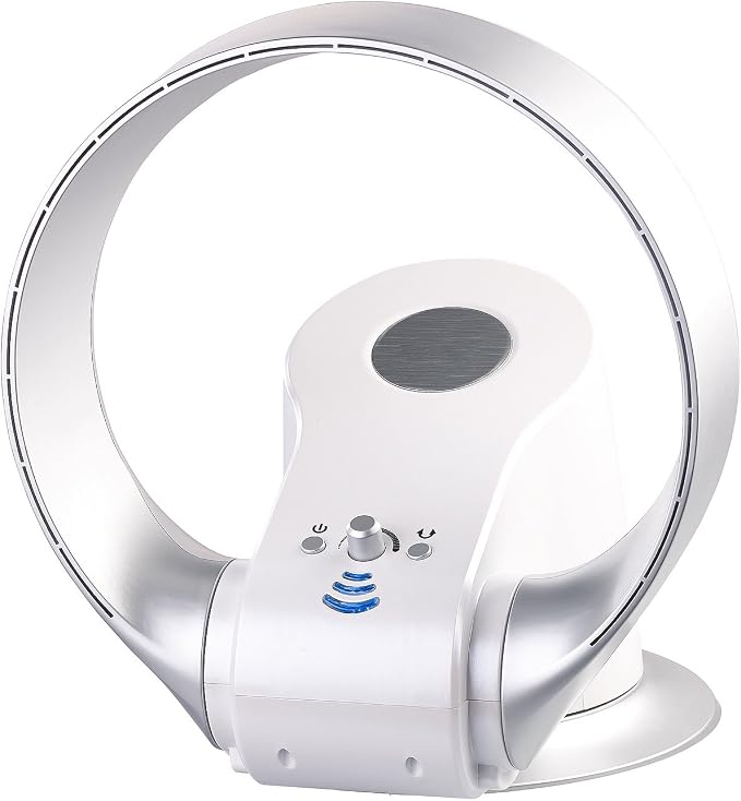 Sichler Haushaltsgeräte Table Fan: Bladeless 360 Degree Oscillating Wall and Table Fan - 26 Watt (Bladeless Fan)