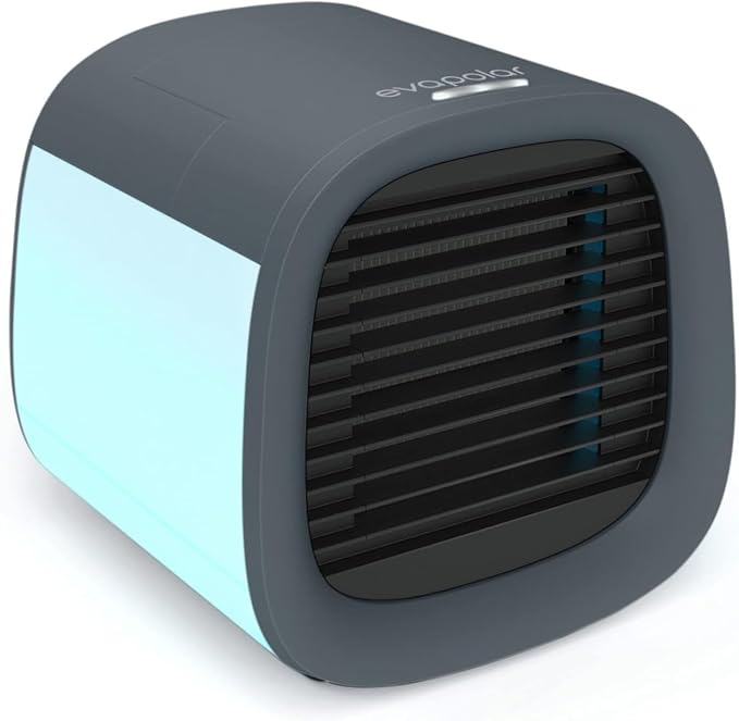 Evapolar evaCHILL Air Cooler & Humidifier, Quiet and Portable, Cooler for Home, Office, Camping, Travel, USB Port for Easy Connection and Built-in LED Night Light, Grey