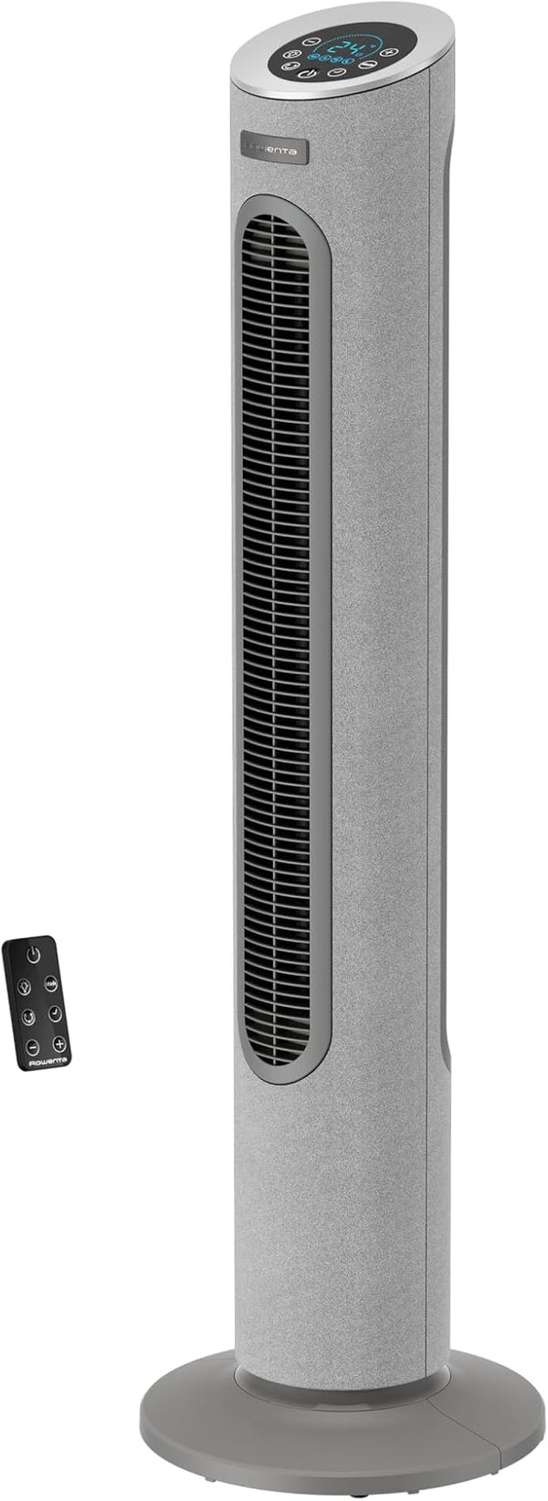 Rowenta Eole Home Tower Fan Only 40dB(A) at Lowest Speed, Energy Saving, 7 Speeds/3 Modes, Timer, Remote Control, Grey, VU6980F0