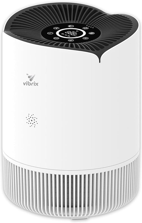 Vibrix PureFlow30 Air Purifier for Allergy Sufferers, HEPA H13 Filter & Ioniser, 180 m³/h CADR, Removes 99.95% Dust, Pollen & Allergens, Whisper-Quiet 25 dB, App Control Air Purifier, Ideal for Rooms up to 30 m²