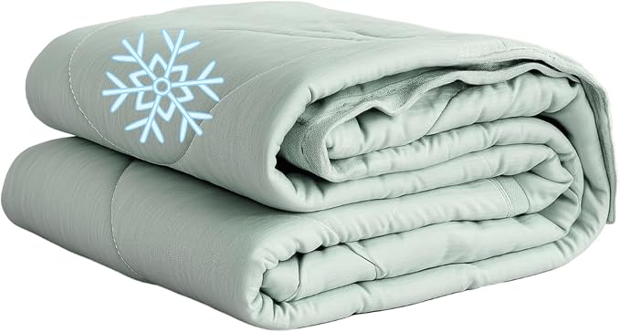 Zelesta Cooling Blanket - Cooling Duvet - Summer Blanket without Cover - Cooling Blanket - Fitted Sheet (Mint Green, 240 x 200 cm)